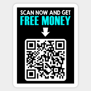 Free money RickRoll QR code joke Sticker